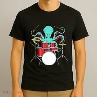 Octopus Drummer Drums Lover Kit Snare Bass Hihat Trap Set T-Shirt thumb 3