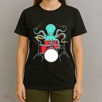 Octopus Drummer Drums Lover Kit Snare Bass Hihat Trap Set T-Shirt thumb 4