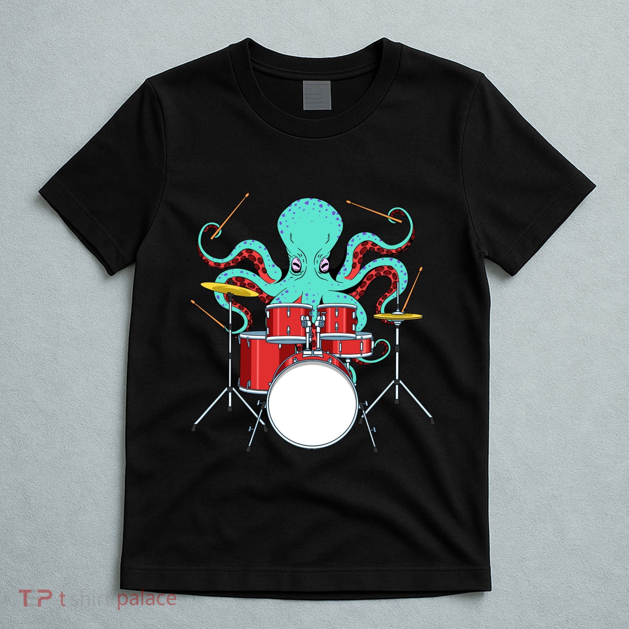 Octopus Drummer Drums Lover Kit Snare Bass Hihat Trap Set T-Shirt