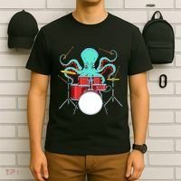 Octopus Drummer Drums Lover Kit Snare Bass Hihat Trap Set T-Shirt thumb 6
