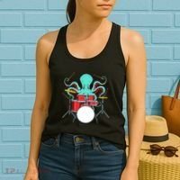 Octopus Drummer Drums Lover Kit Snare Bass Hihat Trap Set Women's Tank Top thumb 2