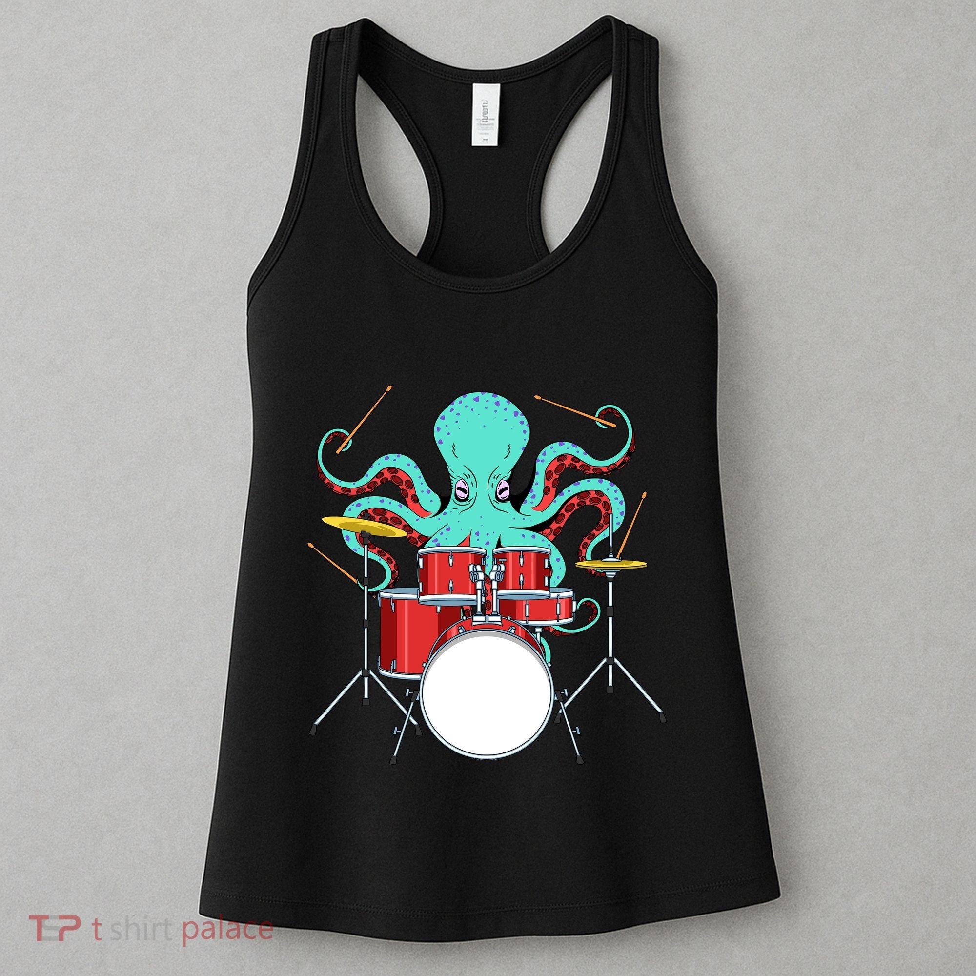 Octopus Drummer Drums Lover Kit Snare Bass Hihat Trap Set Women's Tank Top