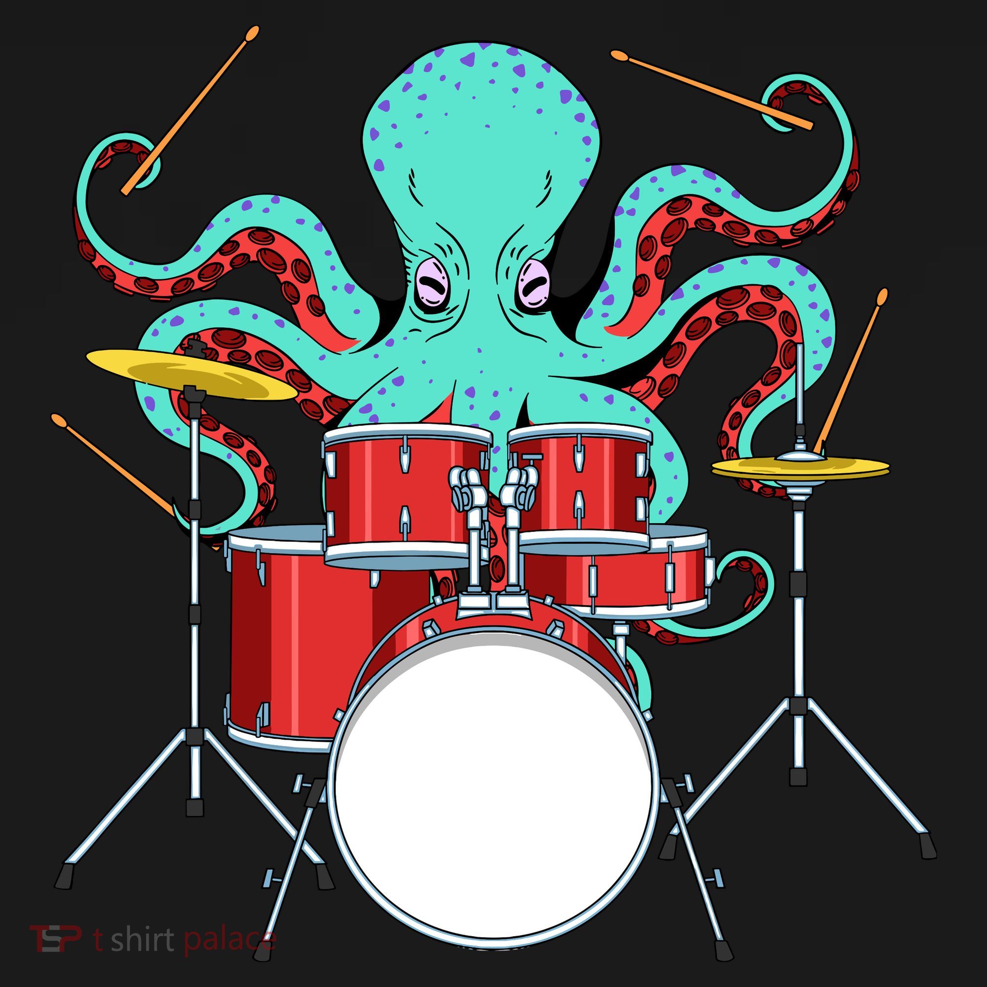 Octopus Drummer Drums Lover Kit Snare Bass Hihat Trap Set Women's Tank Top