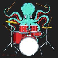 Octopus Drummer Drums Lover Kit Snare Bass Hihat Trap Set Hat thumb 2