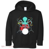 Octopus Drummer Drums Lover Kit Snare Bass Hihat Trap Set Toddler Hoodie thumb 0