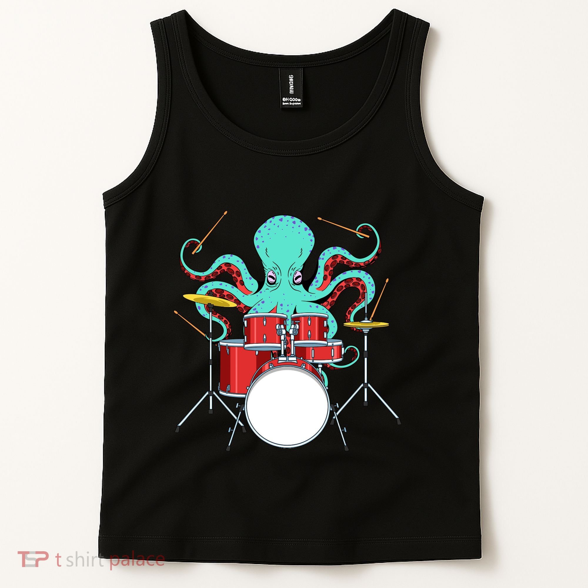Octopus Drummer Drums Lover Kit Snare Bass Hihat Trap Set Tank Top