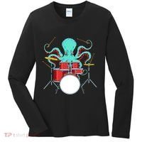 Octopus Drummer Drums Lover Kit Snare Bass Hihat Trap Set Women's Long Sleeve Shirt thumb 0