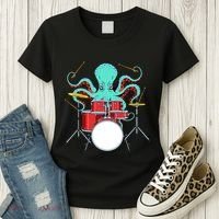 Octopus Drummer Drums Lover Kit Snare Bass Hihat Trap Set Women's T-Shirt thumb 3