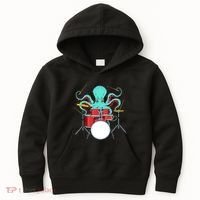 Octopus Drummer Drums Lover Kit Snare Bass Hihat Trap Set Kids Hoodie thumb 0