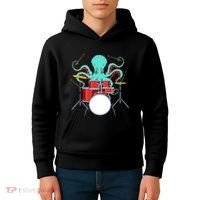 Octopus Drummer Drums Lover Kit Snare Bass Hihat Trap Set Kids Hoodie thumb 4