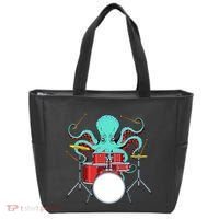 Octopus Drummer Drums Lover Kit Snare Bass Hihat Trap Set Tote Bag thumb 0