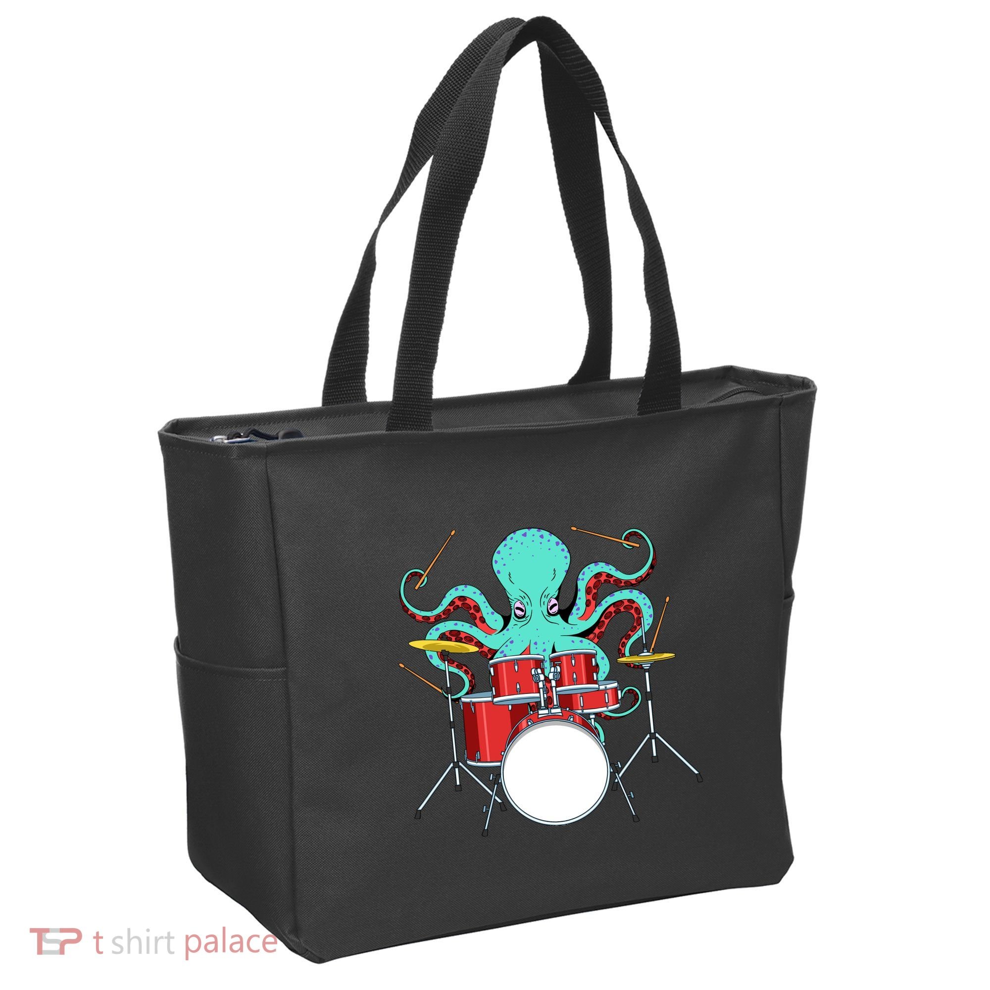 Octopus Drummer Drums Lover Kit Snare Bass Hihat Trap Set Tote Bag
