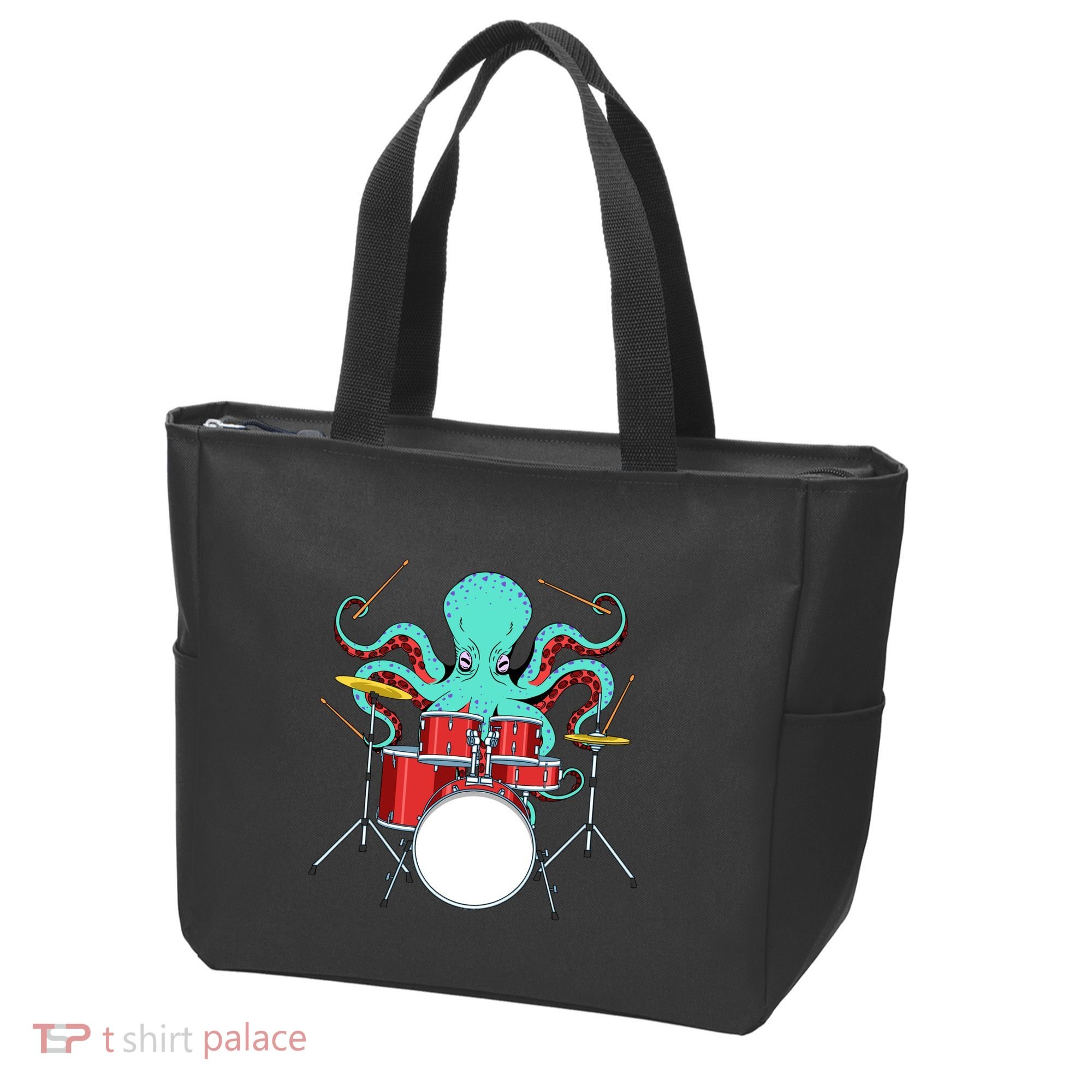 Octopus Drummer Drums Lover Kit Snare Bass Hihat Trap Set Tote Bag
