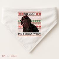 Oh Dear Did I Break Wind Funny Ugly Christmas USA-Made Doggie Bandana thumb 0