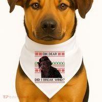 Oh Dear Did I Break Wind Funny Ugly Christmas USA-Made Doggie Bandana thumb 1