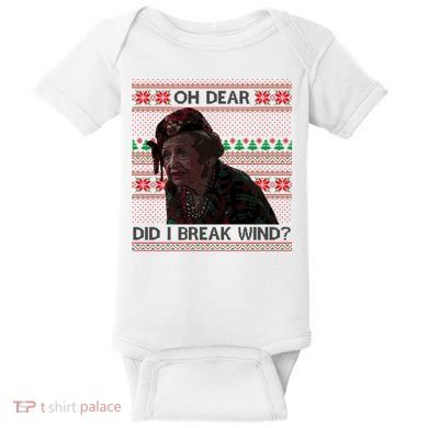Oh Dear Did I Break Wind Funny Ugly Christmas Baby Bodysuit