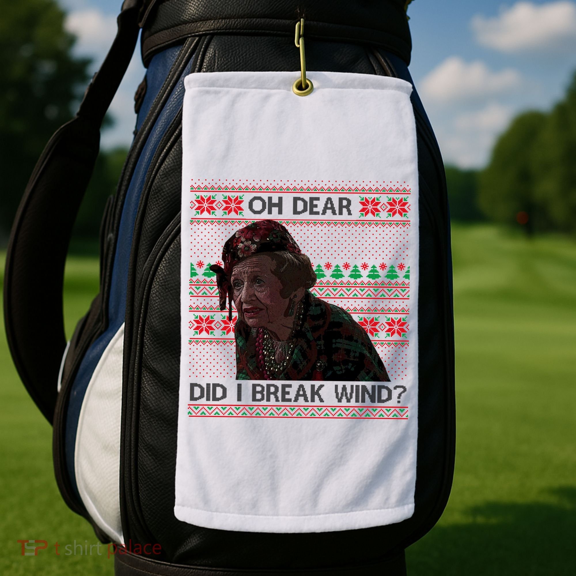 Oh Dear Did I Break Wind Funny Ugly Christmas Golf Towel