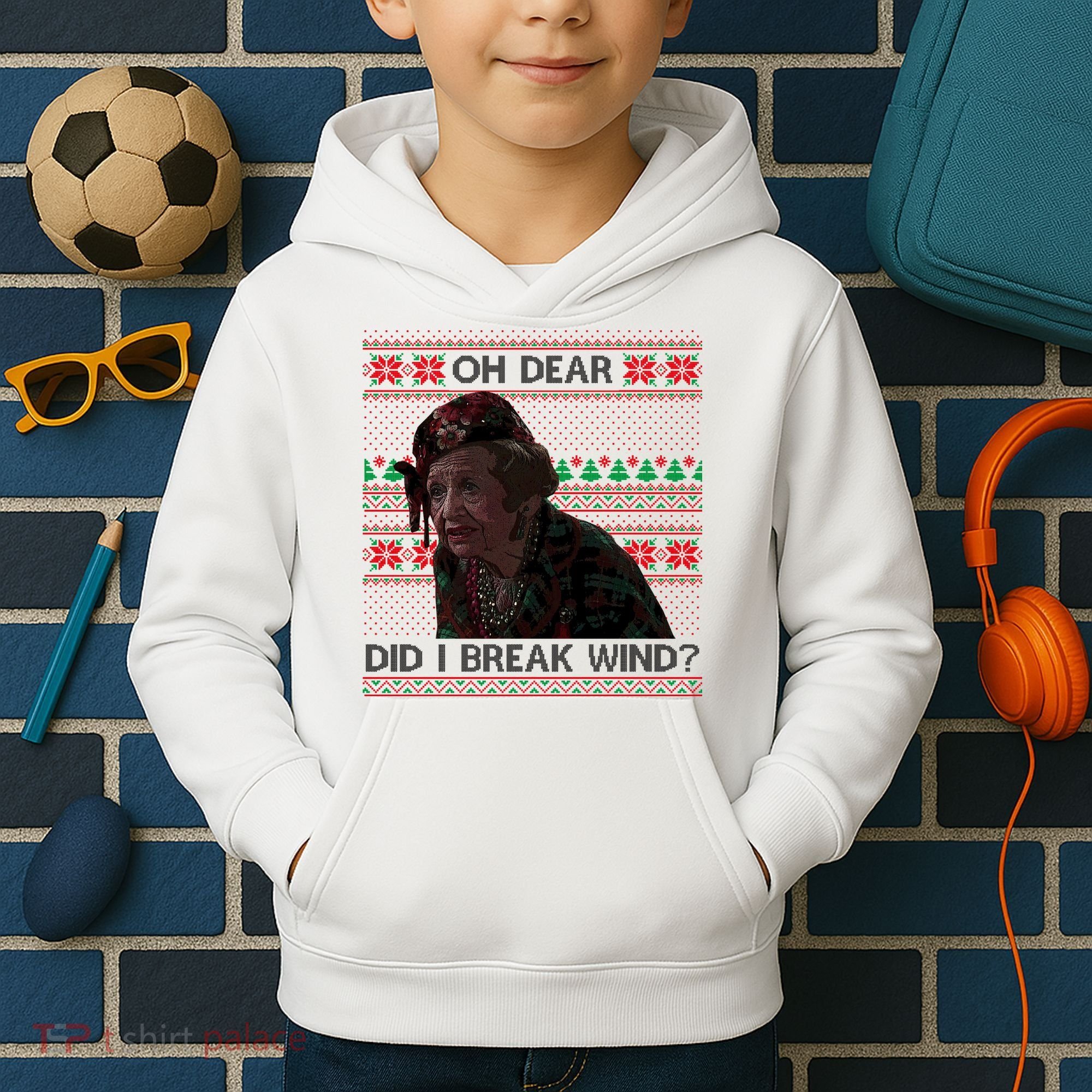 Oh Dear Did I Break Wind Funny Ugly Christmas Kids Hoodie