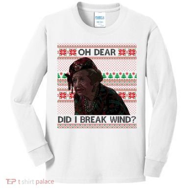Oh Dear Did I Break Wind Funny Ugly Christmas Kids Long Sleeve Shirt