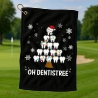 Oh Dentistree Dentist Christmas Tooth Christmas Gift Golf Towel thumb 1