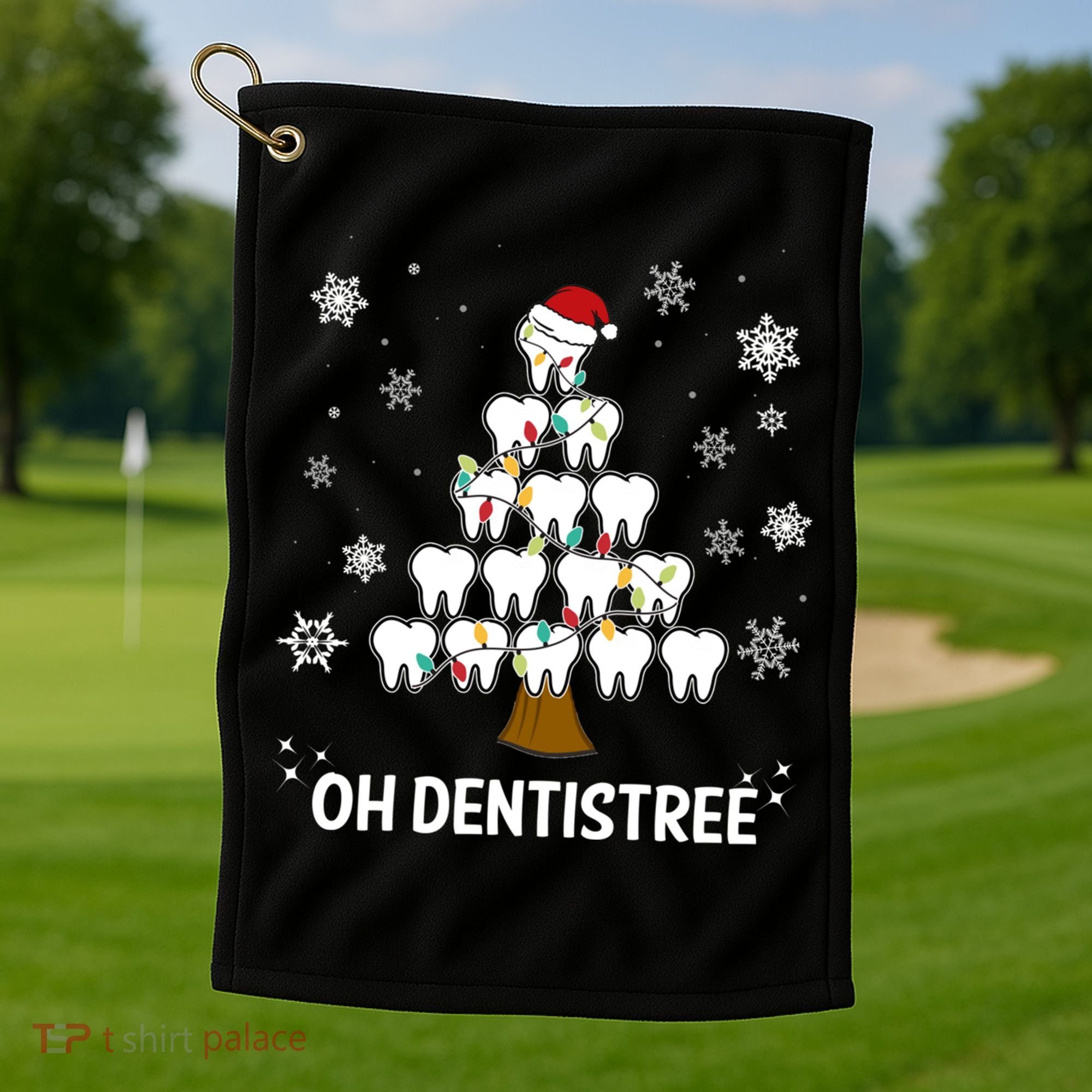 Oh Dentistree Dentist Christmas Tooth Christmas Gift Golf Towel