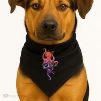 Octopus DJ Electronic Music Techno Rave Party USA-Made Doggie Bandana thumb 1