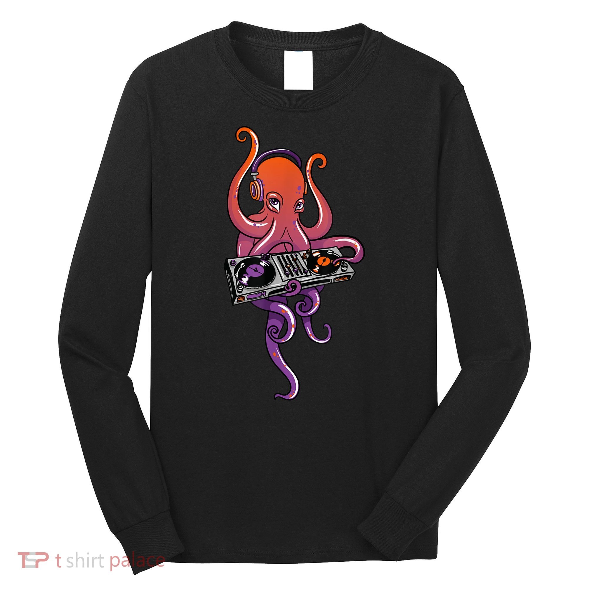 Octopus DJ Electronic Music Techno Rave Party Long Sleeve Shirt