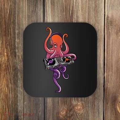Octopus DJ Electronic Music Techno Rave Party Coaster