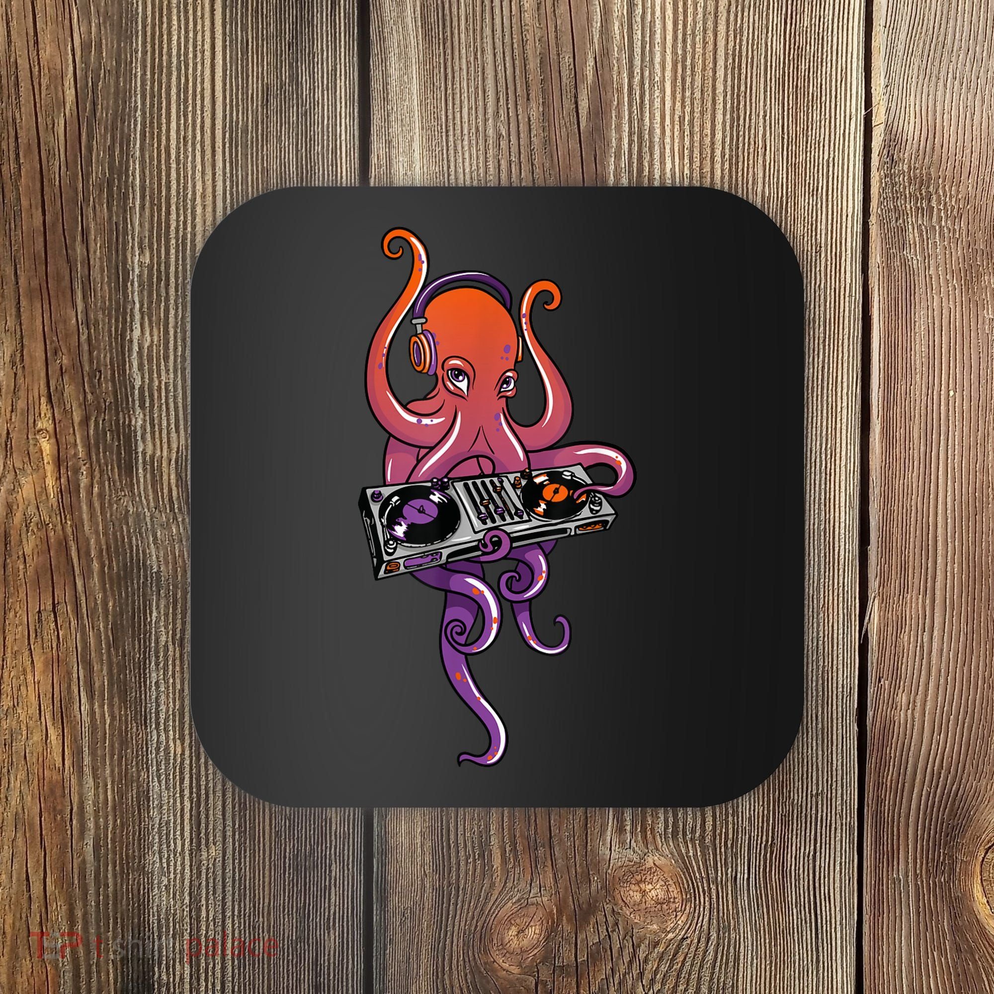 Octopus DJ Electronic Music Techno Rave Party Coaster