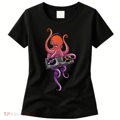 Octopus DJ Electronic Music Techno Rave Party Women's T-Shirt