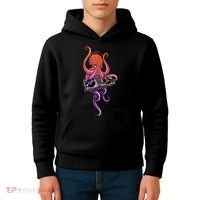 Octopus DJ Electronic Music Techno Rave Party Kids Hoodie thumb 4