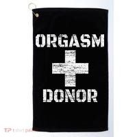 Orgasm Donor Funny Halloween Party Outfit Costume Simple Golf Towel thumb 0