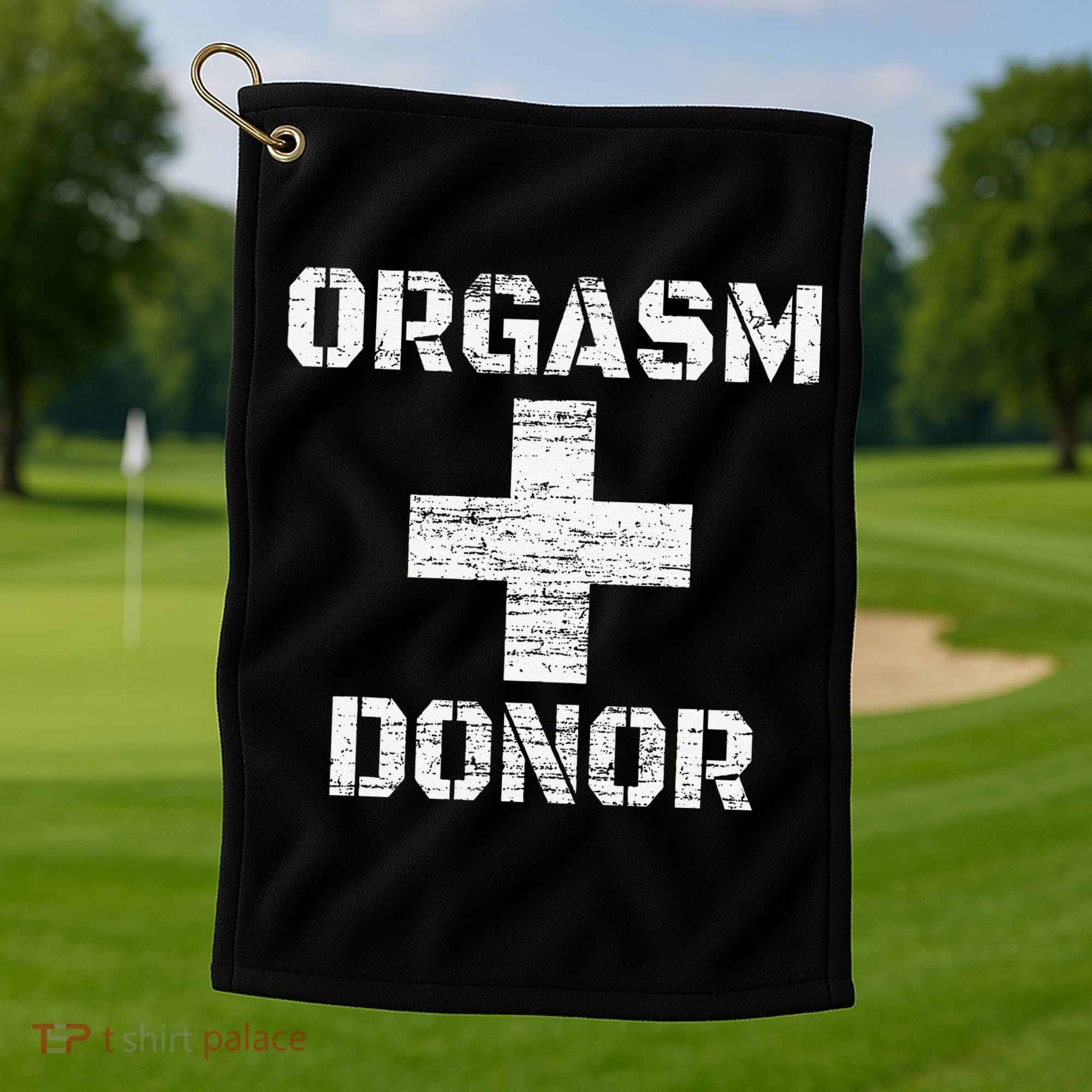 Orgasm Donor Funny Halloween Party Outfit Costume Simple Golf Towel
