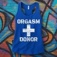Orgasm Donor Funny Halloween Party Outfit Costume Simple Women's Tank Top thumb 3