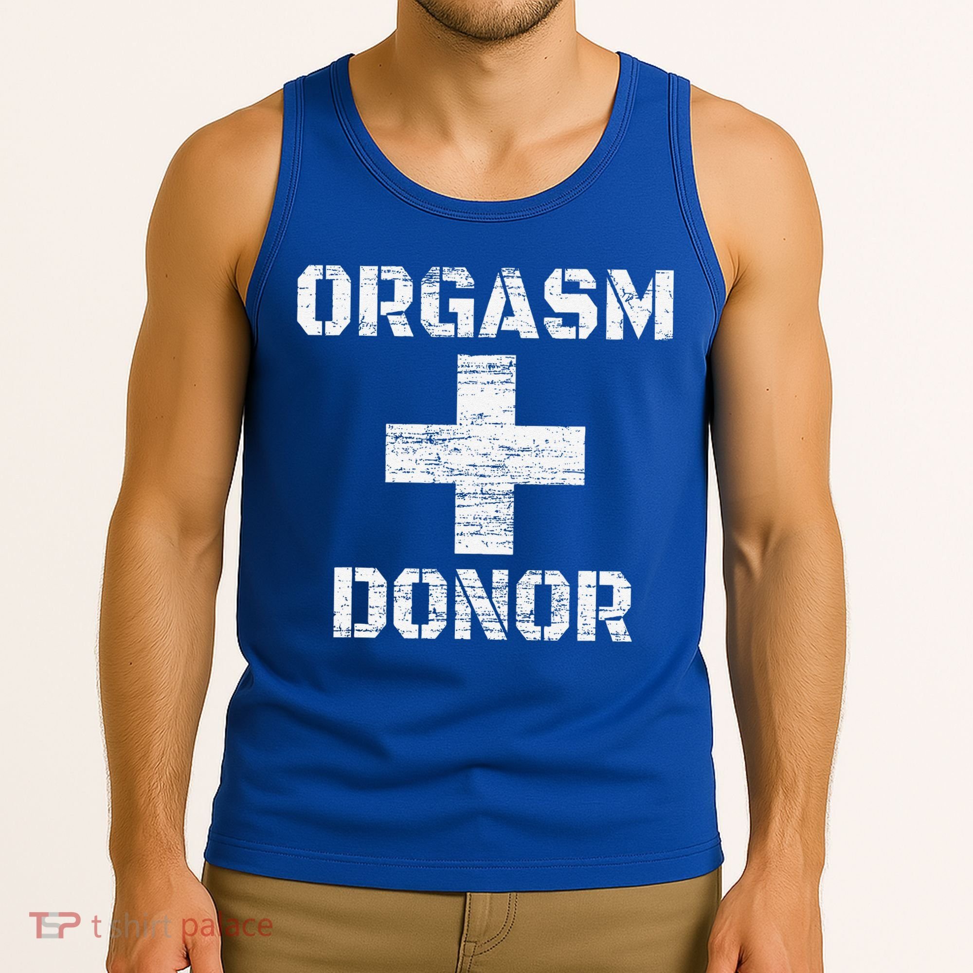 Orgasm Donor Funny Halloween Party Outfit Costume Simple Tank Top