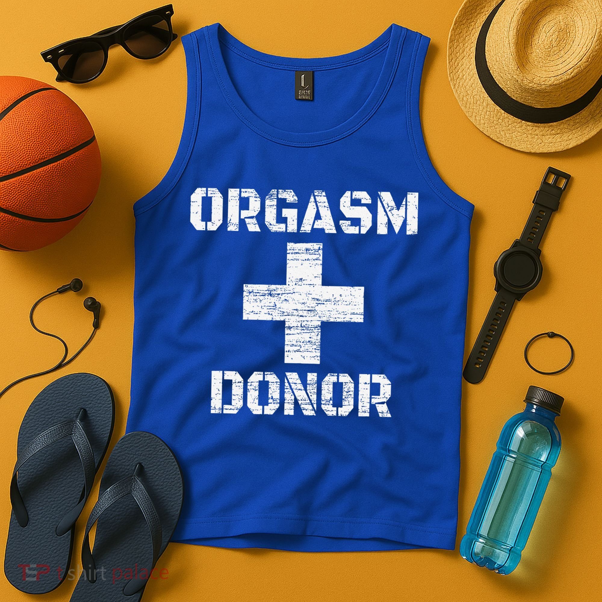 Orgasm Donor Funny Halloween Party Outfit Costume Simple Tank Top