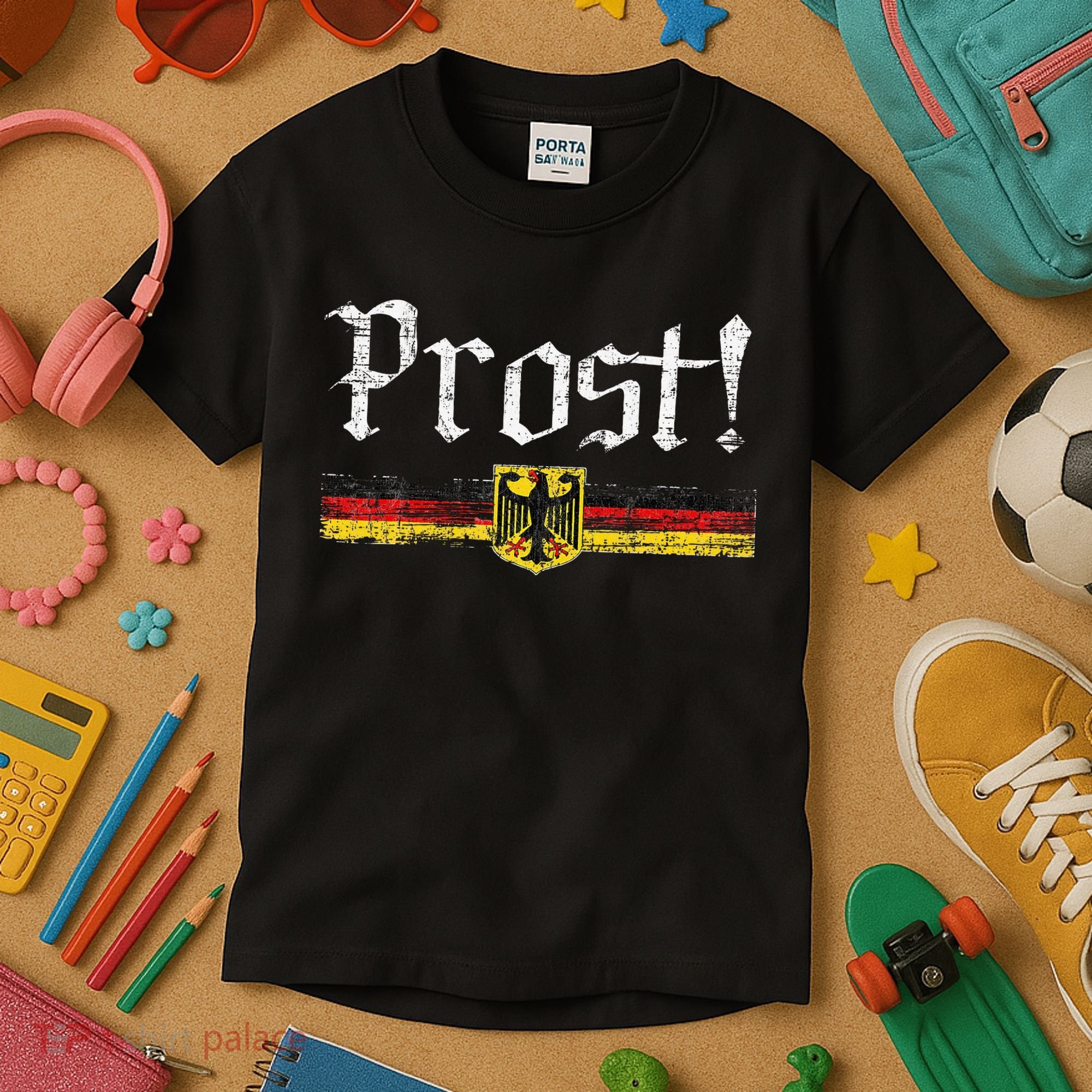 Oktoberfest Drinking German Flag Prost Kids T-Shirt