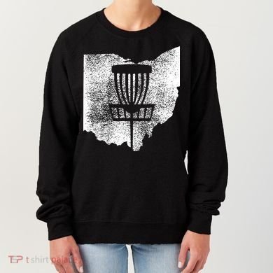Ohio Disc Golf State With Basket Distressed Graphic Women's Sweatshirt