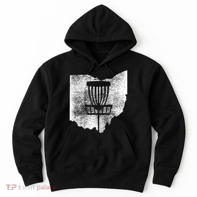 Ohio Disc Golf State With Basket Distressed Graphic Hoodie