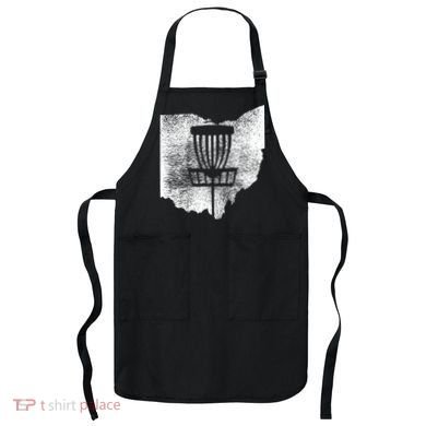 Ohio Disc Golf State With Basket Distressed Graphic Apron