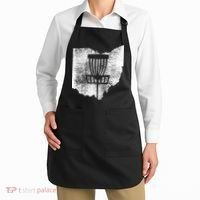 Ohio Disc Golf State With Basket Distressed Graphic Apron thumb 2