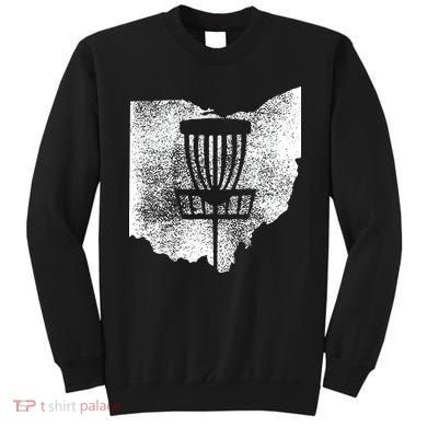 Ohio Disc Golf State With Basket Distressed Graphic Sweatshirt
