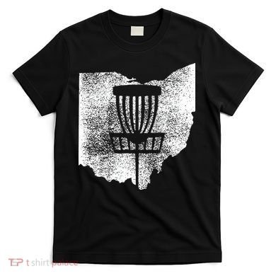 Ohio Disc Golf State With Basket Distressed Graphic T-Shirt