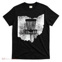 Ohio Disc Golf State With Basket Distressed Graphic T-Shirt thumb 0