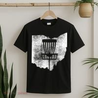 Ohio Disc Golf State With Basket Distressed Graphic T-Shirt thumb 2