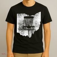 Ohio Disc Golf State With Basket Distressed Graphic T-Shirt thumb 3