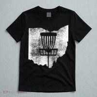 Ohio Disc Golf State With Basket Distressed Graphic T-Shirt thumb 5