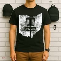 Ohio Disc Golf State With Basket Distressed Graphic T-Shirt thumb 6