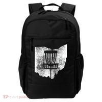 Ohio Disc Golf State With Basket Distressed Graphic Backpack thumb 0