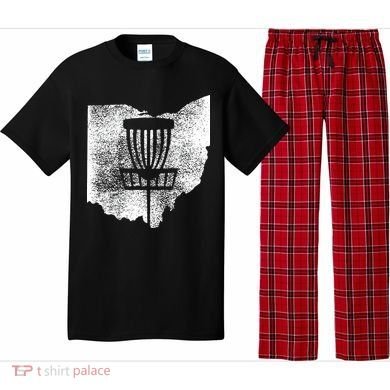 Ohio Disc Golf State With Basket Distressed Graphic Pajama Set